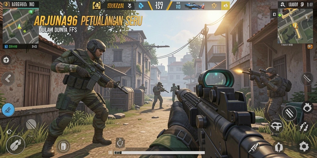 Tampilan gameplay ARJUNA96 yang mendebarkan dan penuh aksi.