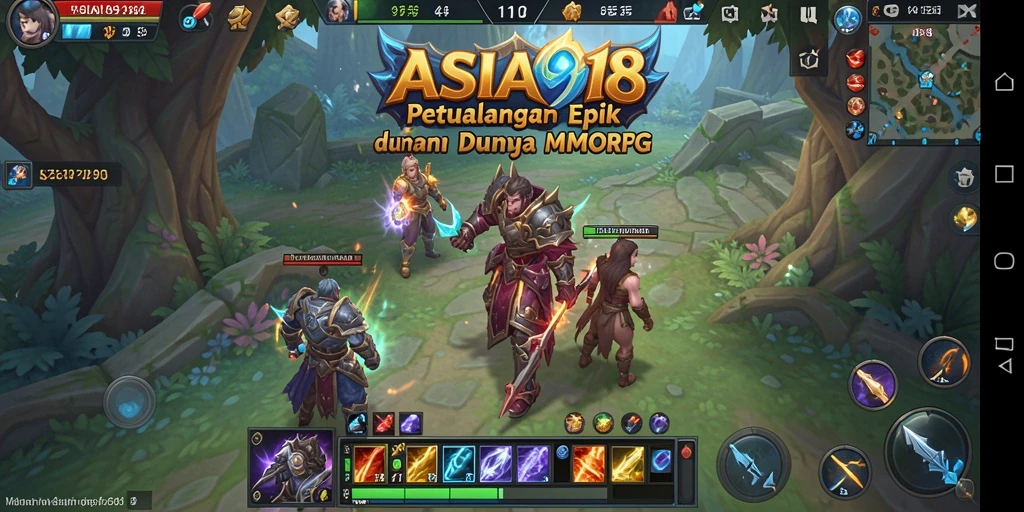Tangkapan layar gameplay ASIA918 menampilkan pertempuran epik di dunia MMORPG.
