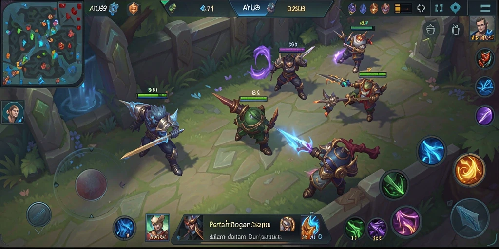 Tangkapan layar gameplay MOBA AYU89 yang menarik.