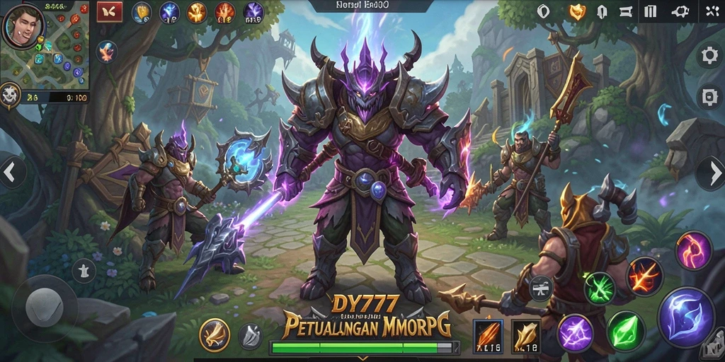 Gameplay MMORPG DY777 yang mendebarkan dengan grafis mengagumkan.