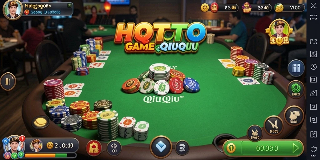 Tampilan gameplay seru di HQTOTO saat bermain QiuQiu.