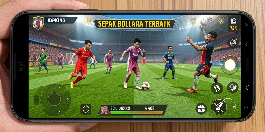 Tampilan gameplay menegangkan dalam IDPKING saat pemain bersaing di lapangan.
