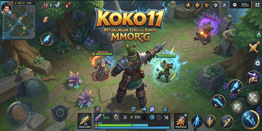 Tangkapan layar utama KOKO11 menampilkan aksi permainan MMORPG yang seru.