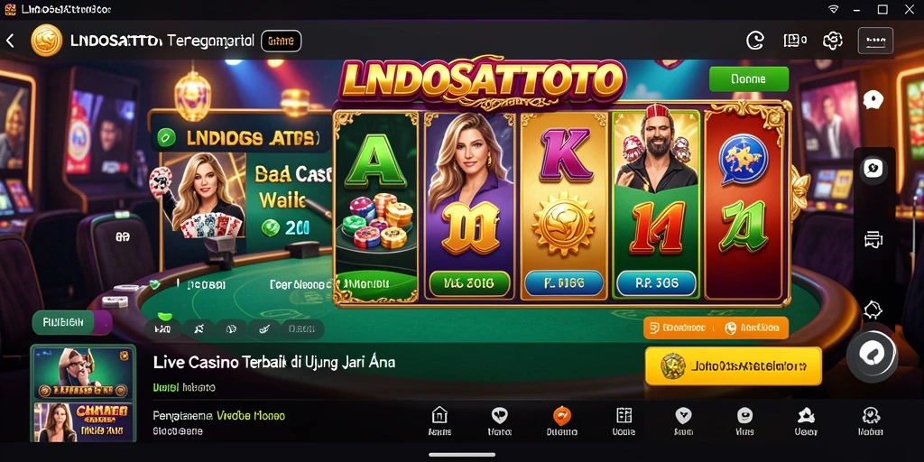 Screenshot LNDOSATTOTO menampilkan suasana gameplay kasino langsung yang seru.