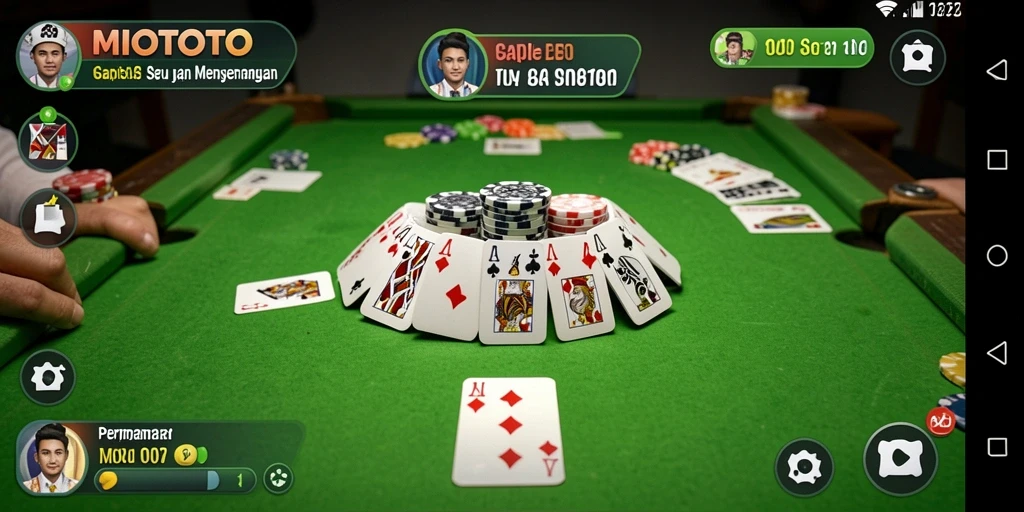 Screenshot gameplay MIOTOTO dengan serunya bermain Gaple.
