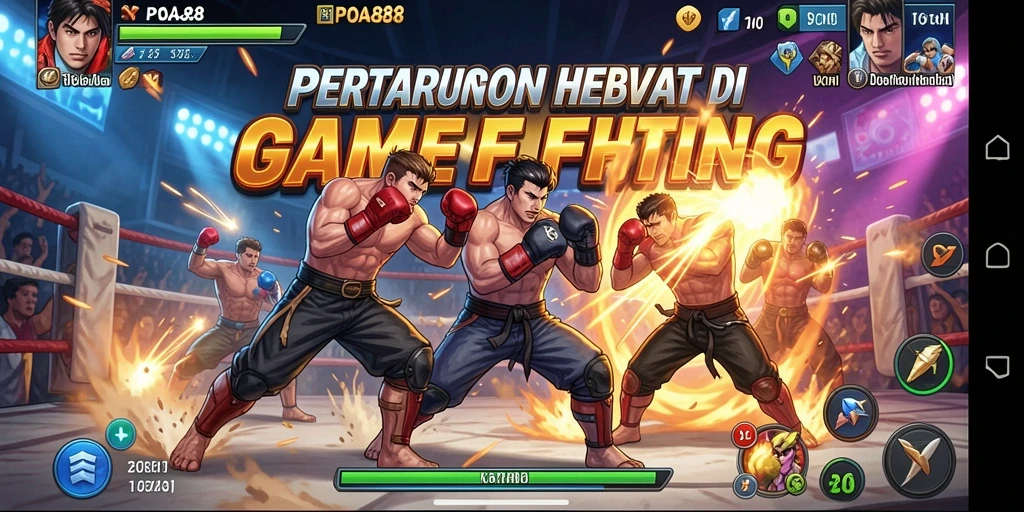 Tampilan gameplay POA88 dengan pertarungan yang intens.